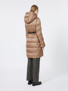 The Cube Midi Down Jacket in Water-Repellent Technical Fabric Brown